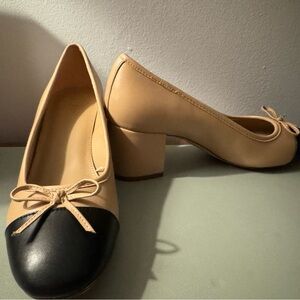 J.Crew: Size 7, Elegant Two-Tone Block Heel Pumps - Never Word